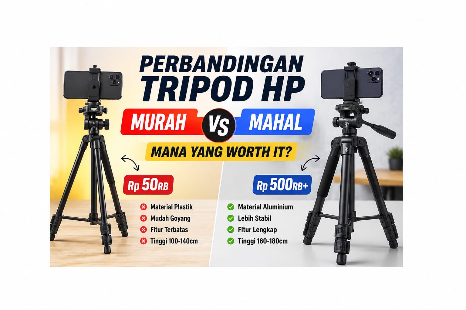 Perbandingan Tripod HP Murah vs Mahal di Jakarta Barat: Mana yang Worth It?