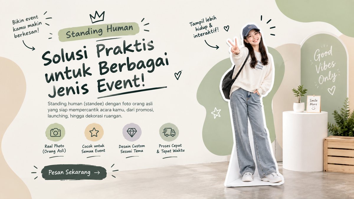 Human Standy Murah Jakarta untuk Cafe, UMKM, dan Franchise