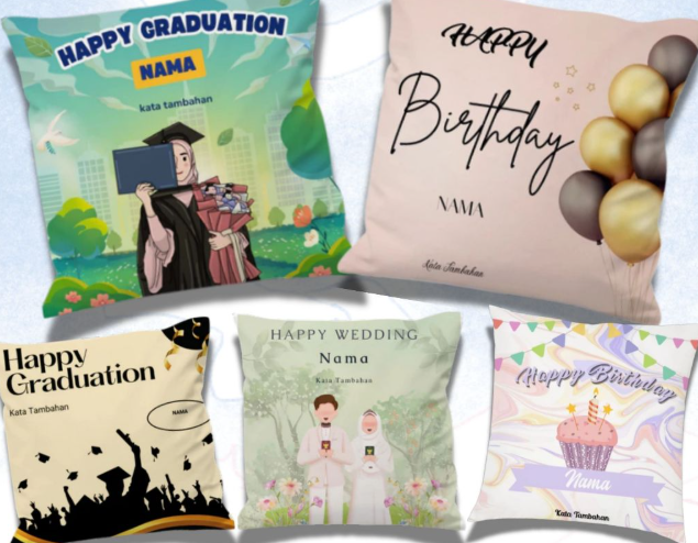 Cetak Bantal Custom Desain Bebas untuk Hadiah dan Dekorasi Unik