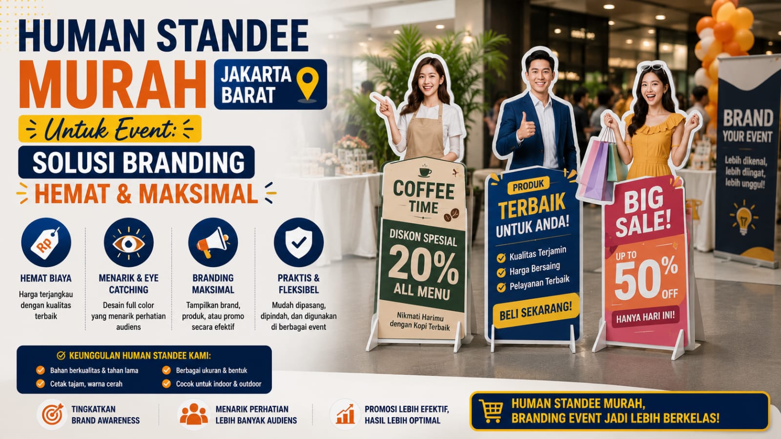 Human Standee Murah Jakarta Barat untuk Event: Solusi Branding Hemat & Maksimal