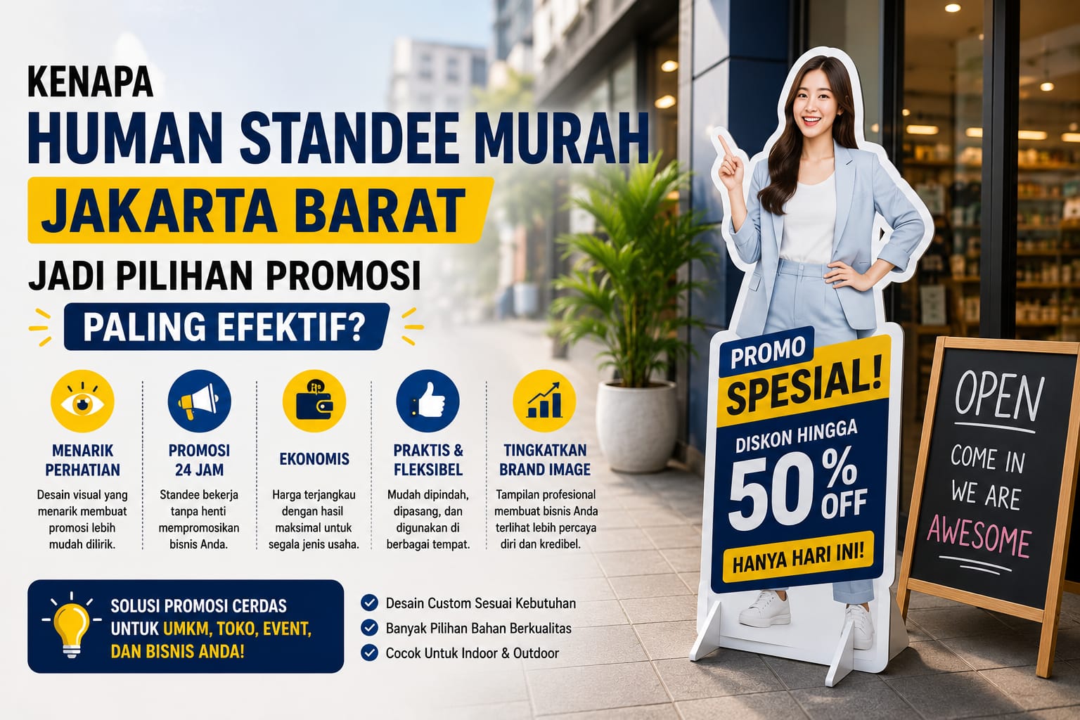 Kenapa Human Standee Murah Jakarta Barat Jadi Pilihan Promosi Paling Efektif?