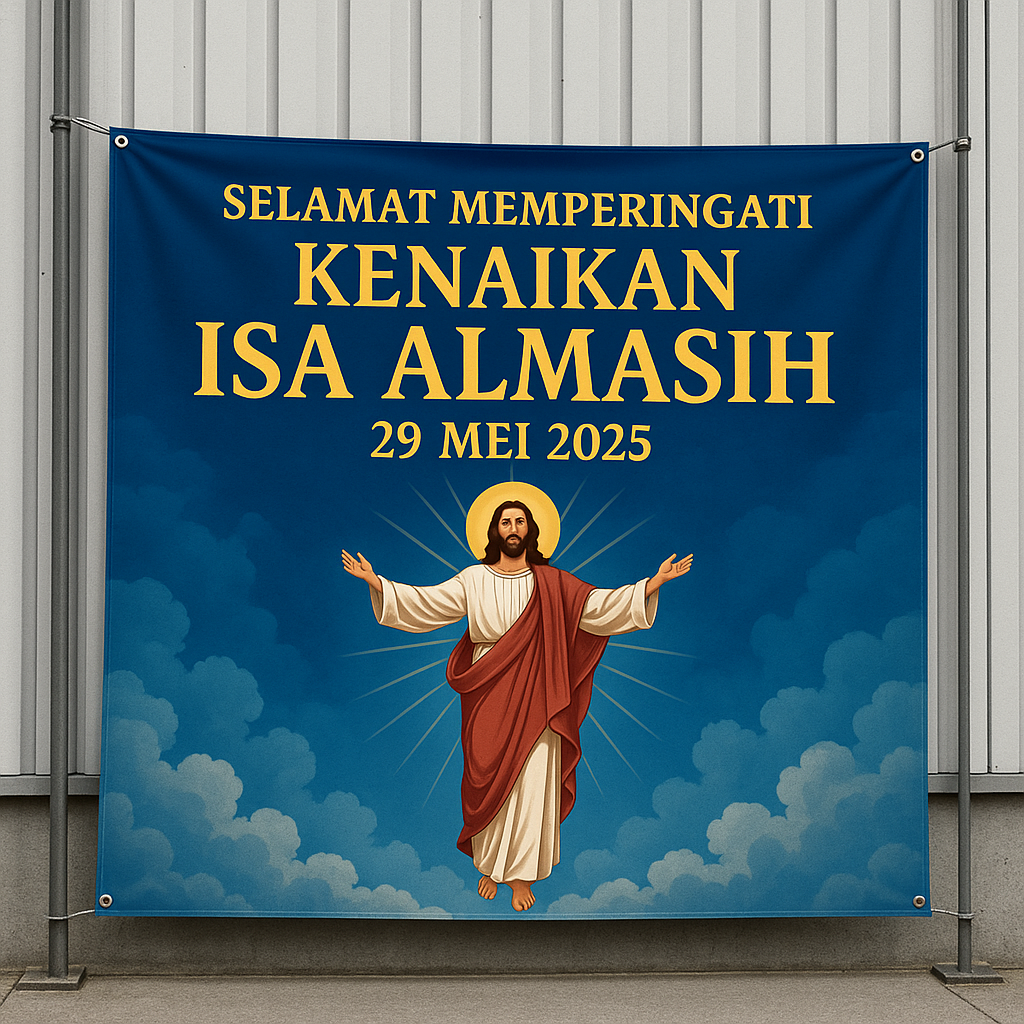 Cetak Spanduk Ucapan Kenaikan Isa Almasih - Digital Printing Jakarta Barat